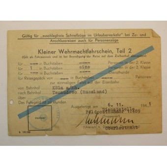 Wehrmacht Soldiers -lippu junaan Wolchowin edestä kotiin Kölnissä. Espenlaub militaria